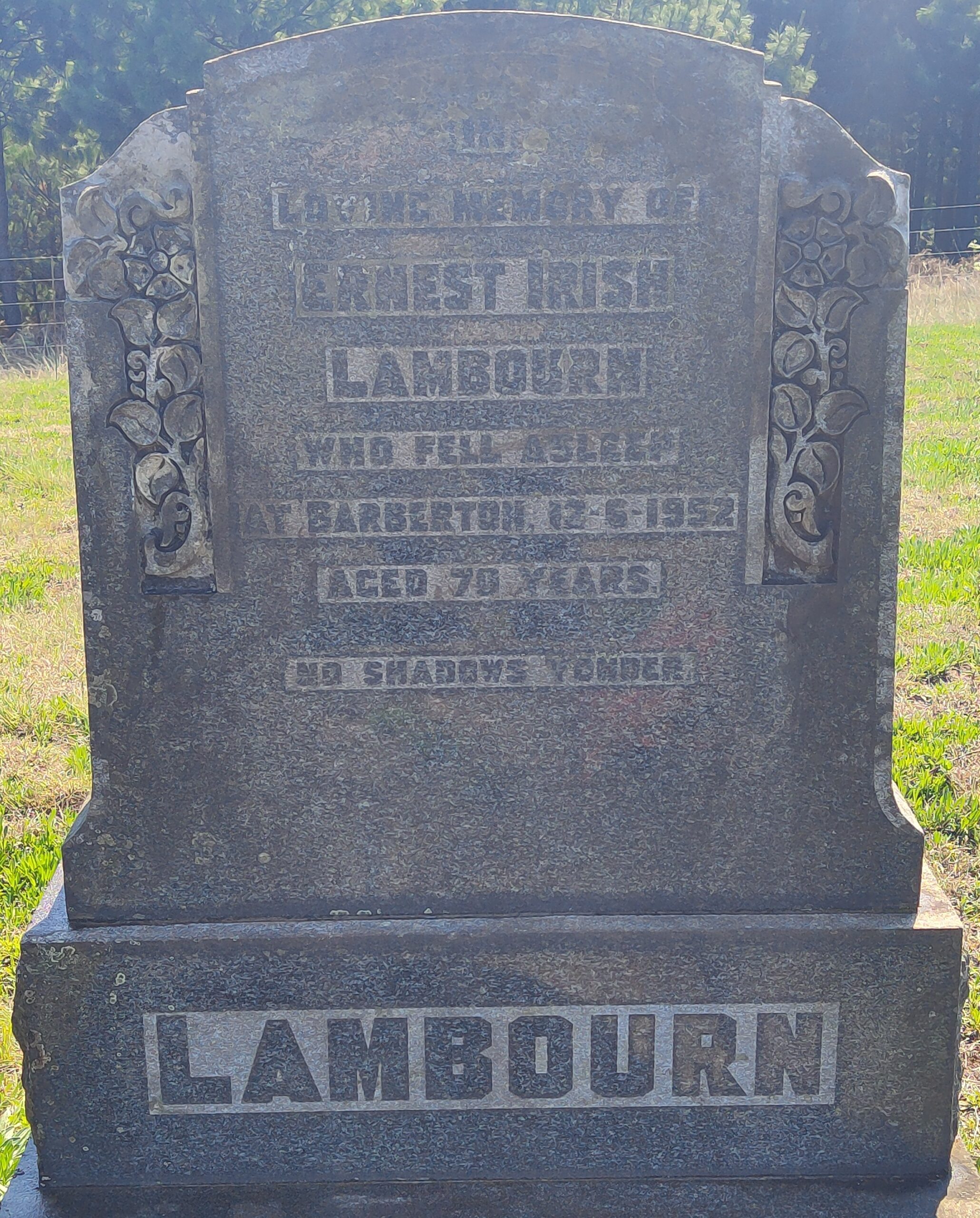 Head Stone - Ernest Lambourn